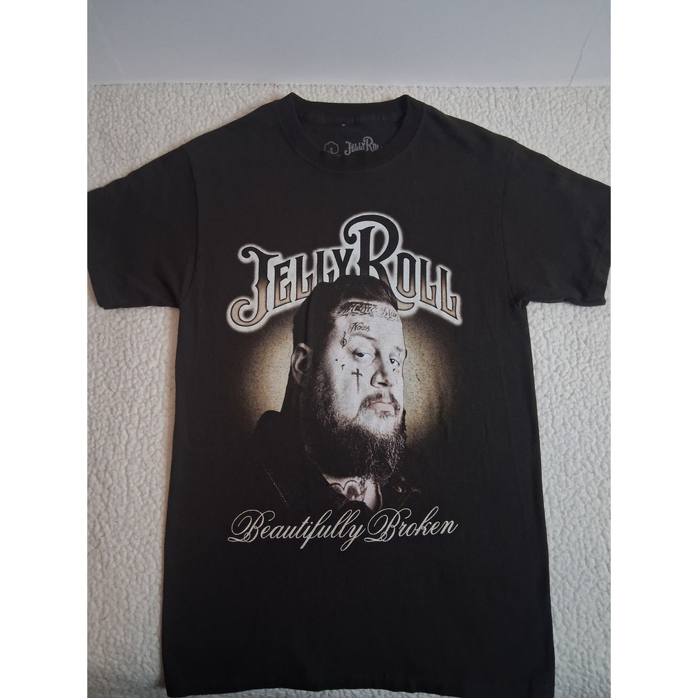 Jelly Roll Beautifully Broken Black Graphic T-Shirt Mens Small Concert Tour Tee